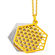 BL_N02 Naszyjnik hexagon wypełniony złocony z elementami srebra